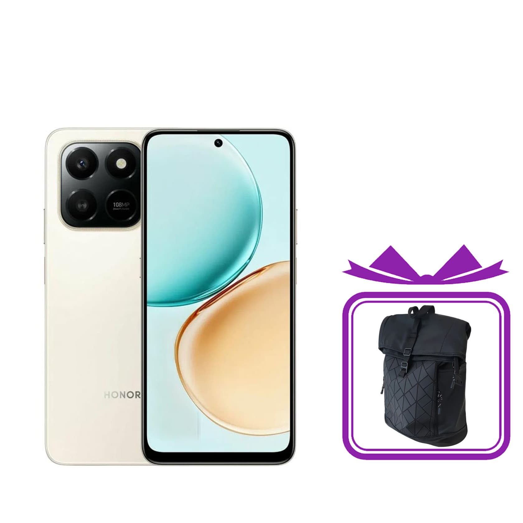 Smartfon Honor X7d 8GB/128GB Gold + Hədiyyə Honor Lozenge Backpack Black